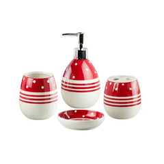 4Pcs Bath Set Red
