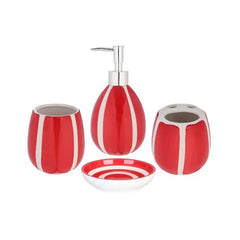 4Pcs Bath Set Red