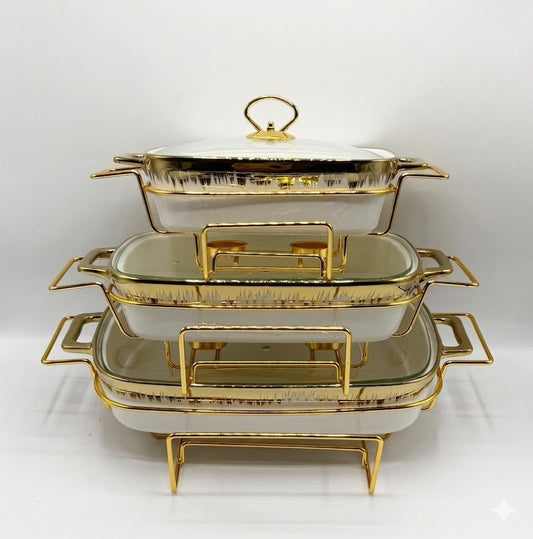 Luxury Porcelain Rectangle Chafing Dish