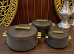 Forever Gold 3Pcs Thermal Hotpot Set | Dark Wooden