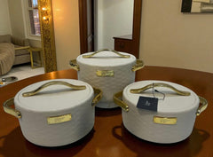 Forever Gold Imported Thermal Hotpot Set – Beige-Coloured With Premium Gold Accents