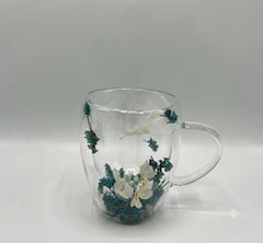 Dried Flower Glass Mug (350ml)