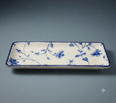 Brilliant Blue Blossom Serving Plater