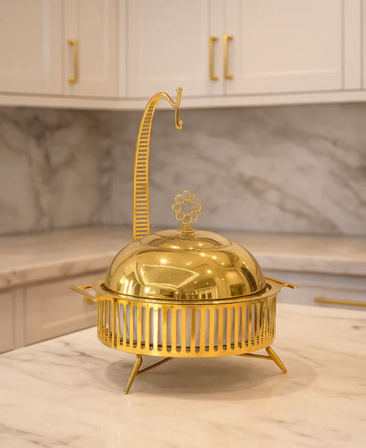 Luxury Gold Buffet Chafing Dish With Candle Warmer & Ladle
Hook
