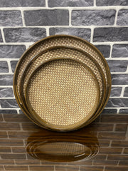 Handcrafted Bamboo Rattan Trays Set