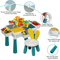 DIY Building Blocks Study Table With Chair