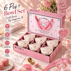 6 Pcs Porcelain Pintrest Bow Bowls Set