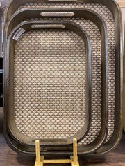 Handcrafted Bamboo Rattan Trays Set