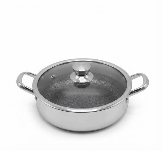 Stainless Steel Laser Coating Shallow Casserole