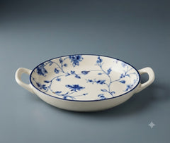 Brilliant Blue Blossom Serving Plater