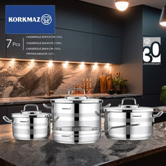 Korkmaz Astron 7pcs Cookware Set A2054