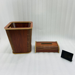 Dustbin &Tissue Wood Set