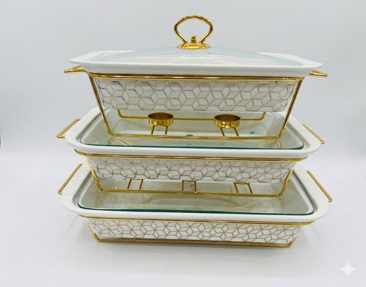 Luxury Porcelain Rectangle Chafing Dish