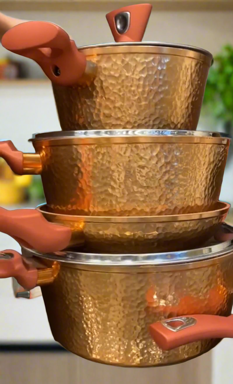 Baroly Copper Granite Cookware 10pce Set