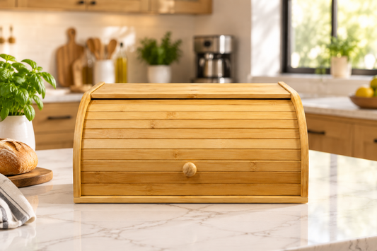 Bamboo Bread Box With Bamboo Cover