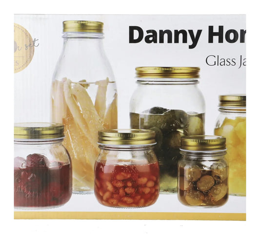 Glass Storage Pickle Jar Set 6pcs