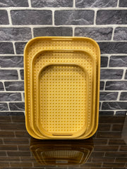 Handcrafted Bamboo Rattan Trays Set
