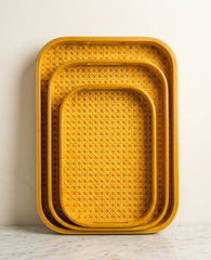 Handcrafted Bamboo Rattan Trays Set