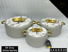 Grey With White Marble Lid Hotpot Set