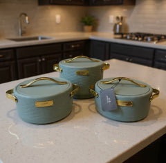 Forever Gold Imported Thermal Hotpot Set – Sage Green Gold Edition