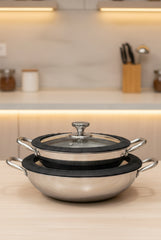 Contay Laser Coating Spider Web Wok Double Handle