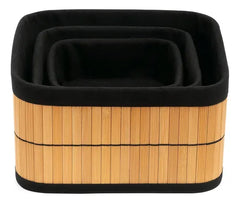 Multipurpose Bamboo Basket Set Black