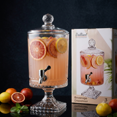 Brilliant 3L crystal glass beverage dispenser