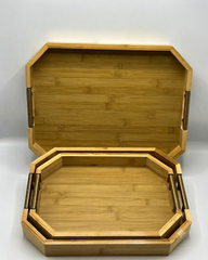 3-Piece Wooden Tray Set