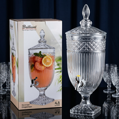 Brilliant 3L crystal glass beverage dispenser