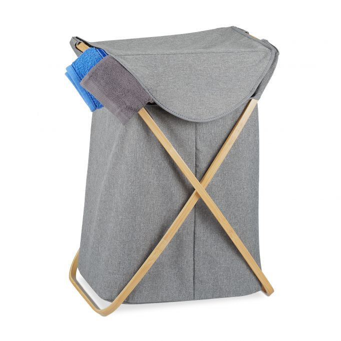 FOLDING LAUNDRY BASKET WITH LID