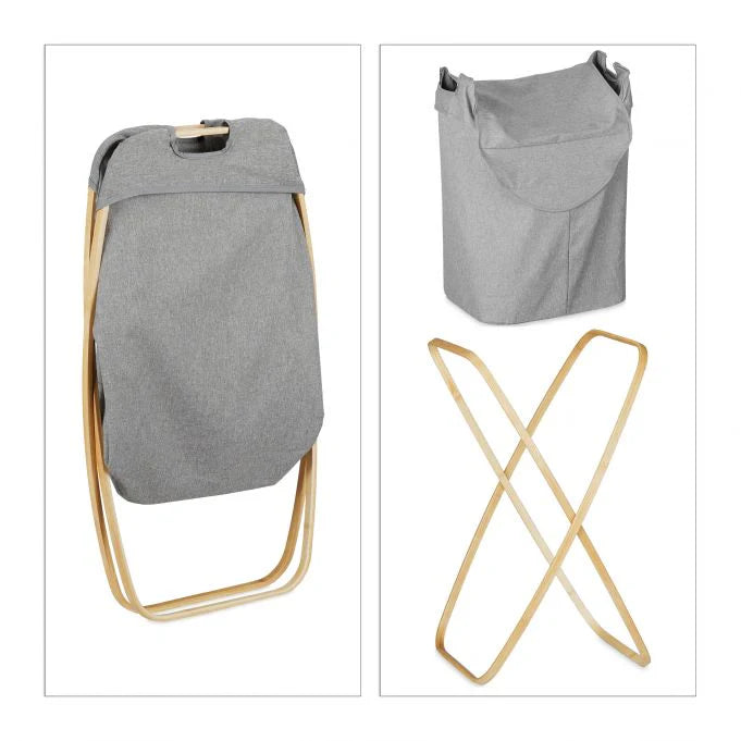 FOLDING LAUNDRY BASKET WITH LID
