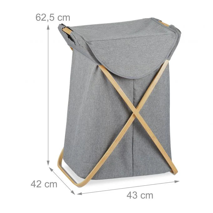 FOLDING LAUNDRY BASKET WITH LID