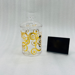 Golden Flower Acrylic jar
