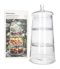 3 Layer Glass Cookie Jar 38.9cm