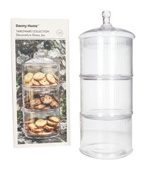3 Layer Glass Cookie Jar 39cm