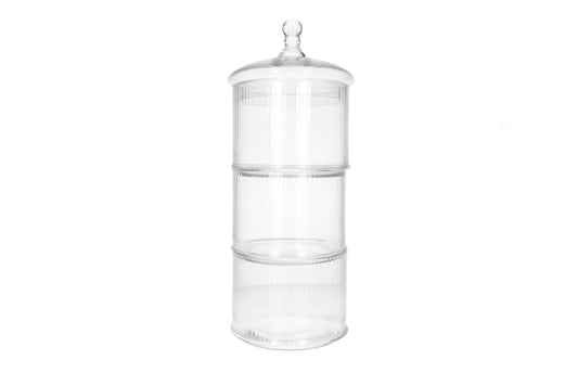 3 Layer Glass Cookie Jar 39cm