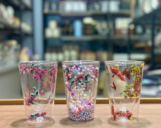 Double Wall Dried Flower Glass (300ml)