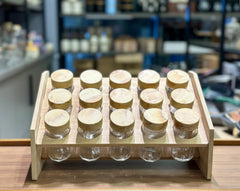 Masala Bottles with Bamboo Rack