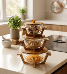 Walnut Wood Salad Bowls with Lid
