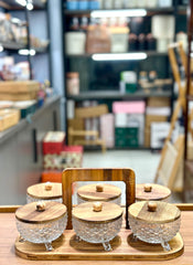 6pcs Walnut Dryfruit Serving Stand
