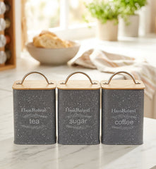 3 Pcs HausRoland Speckled Canister Set
