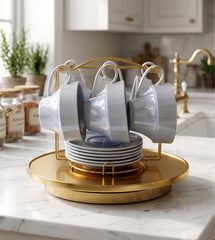 6 Cup 6 Saucer With Stand