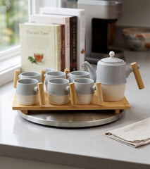 Tea Set With Wood Tray