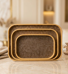 Tray Set Leather Texture