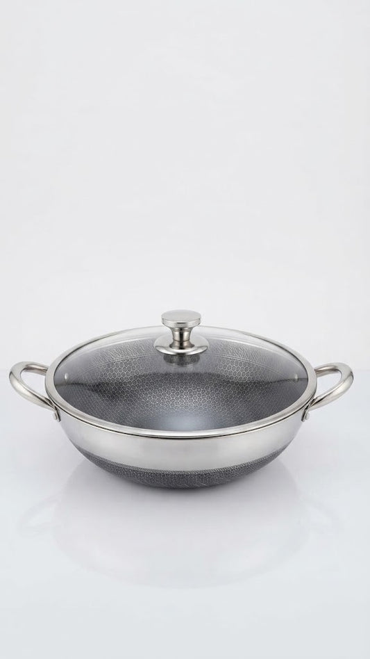 Contay Laser Coating Double Handle Wok