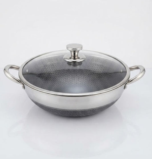 Contay Laser Coating Double Handle Wok