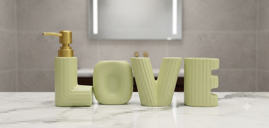 Brilliant 4Pcs Bathroom Set Love