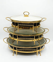 Luxury Porcelain rectangle Ceramic Chafing Dish