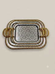 Luxury Stainless Steel 3pcs Tray Set