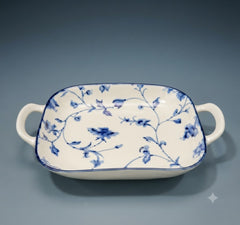 Brilliant Blue Blossom Serving Plater